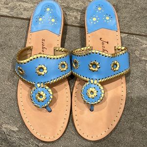 French blue and gold Jack rogers